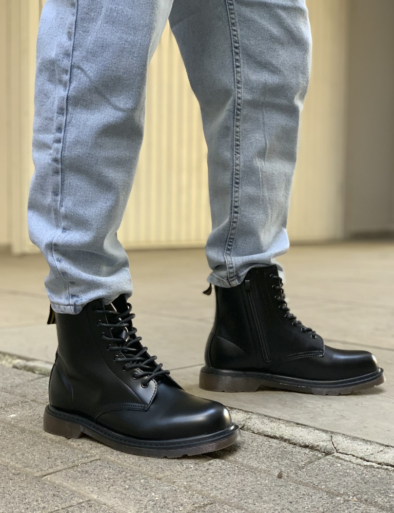 Ανδρικά μαύρα αρβυλάκια δερματίνη κρεπ σόλα GR8830A φωτογραφία